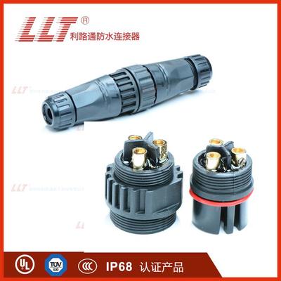 利路通M22圓形防水連接器 2-4針螺絲鎖線，公母對接電纜連接的可靠之選